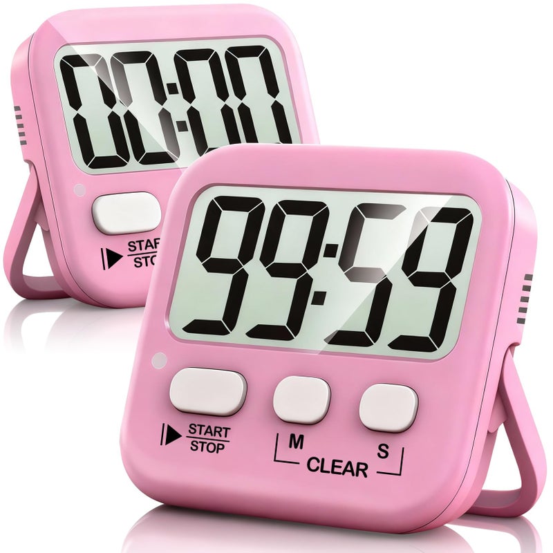 Antonki 2 Pack Digital Timer for Kids, Magnetic Countdown Kitchen Timers for Cooking, Egg, Classroom, Teacher, Exercise, Study, Oven - Battery Included - Image 1